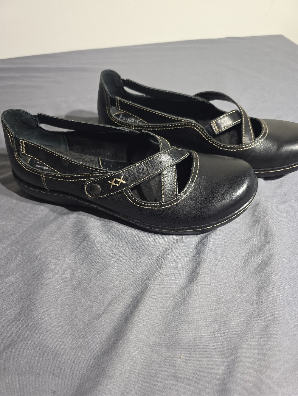 b.o.c. Black Women's Crisscross Mary Jane Flats Size 8.5 - Picture 2 of 13